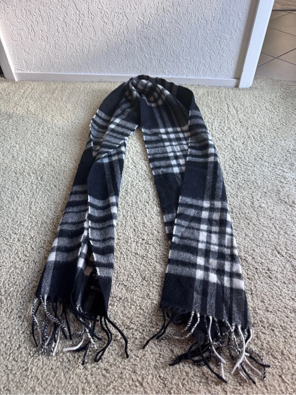 Authentic Scottish Black & White Scarf - Purchased in Edinburgh